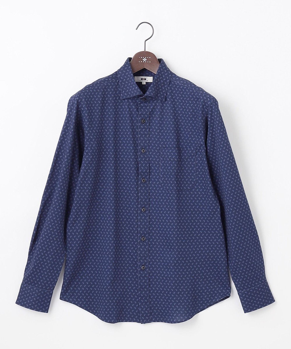 JOSEPH ABBOUD 【綿100％・ストレッチ】コンフォートジャージープリントシャツ 