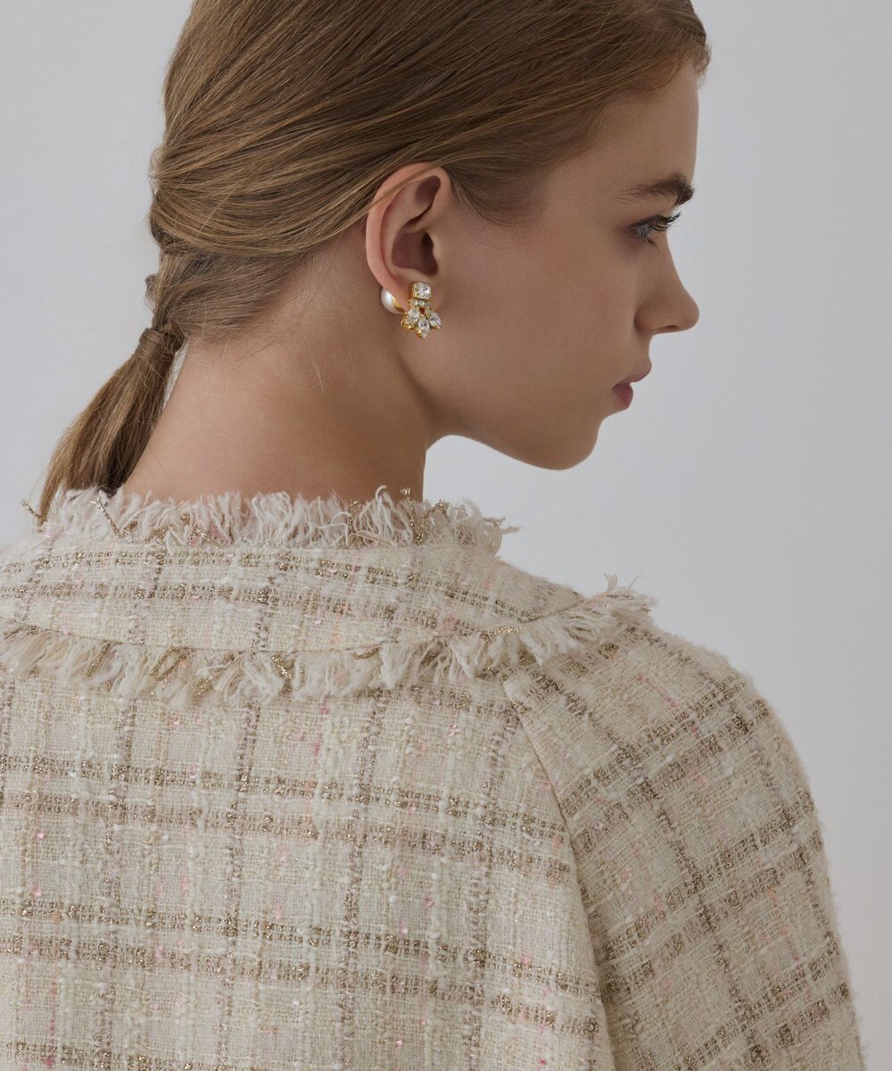 GRACE CONTINENTAL フレアスリーブツイードジャケット 