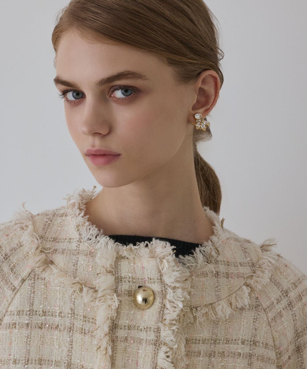 GRACE CONTINENTAL フレアスリーブツイードジャケット 