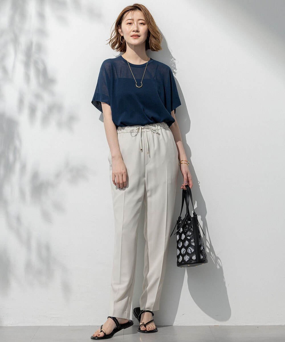 23区 L 【洗える】ライトシアー ハーフスリーブ ニット 