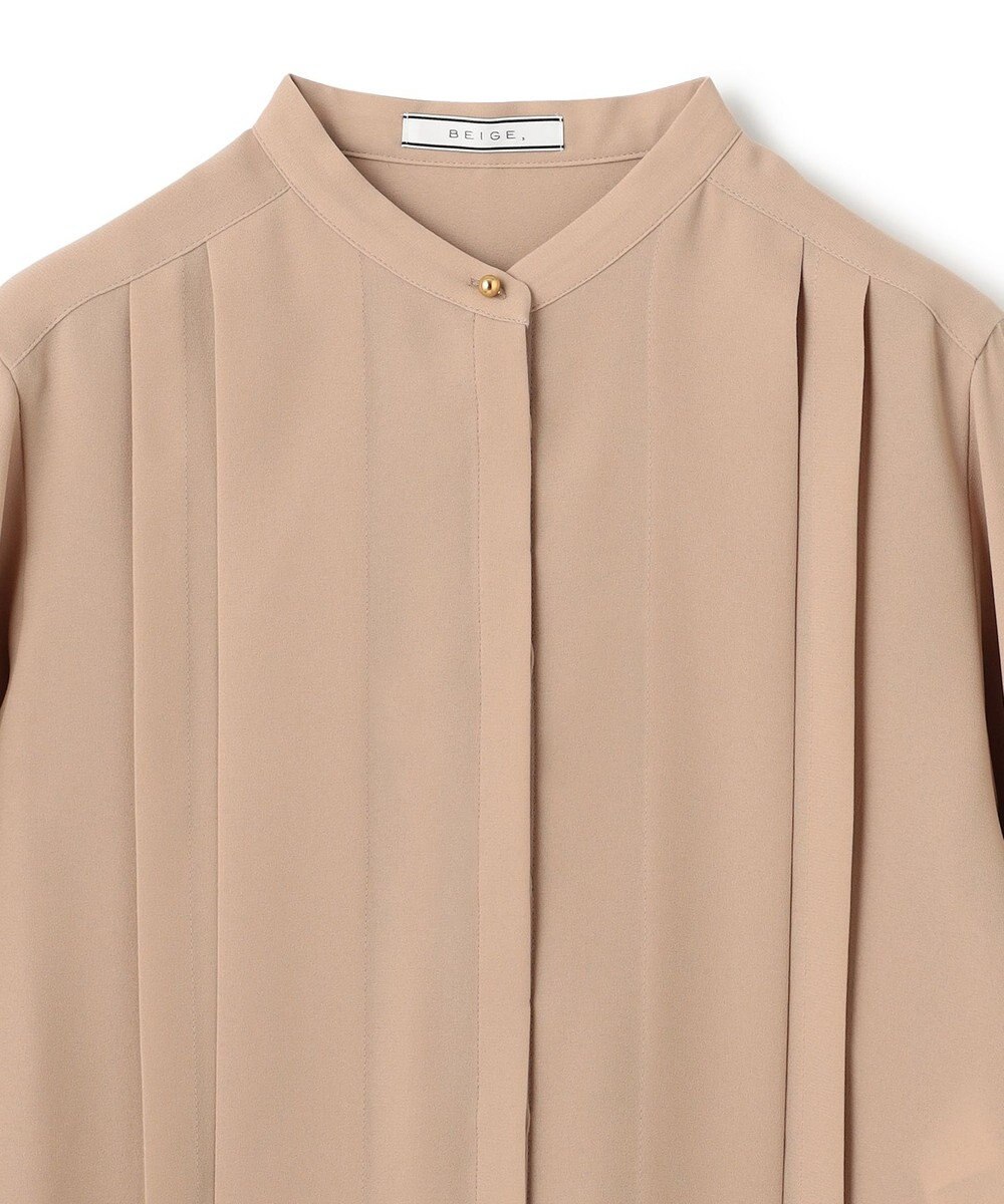 BEIGE， 【洗える】STOW / フロントタックブラウス 