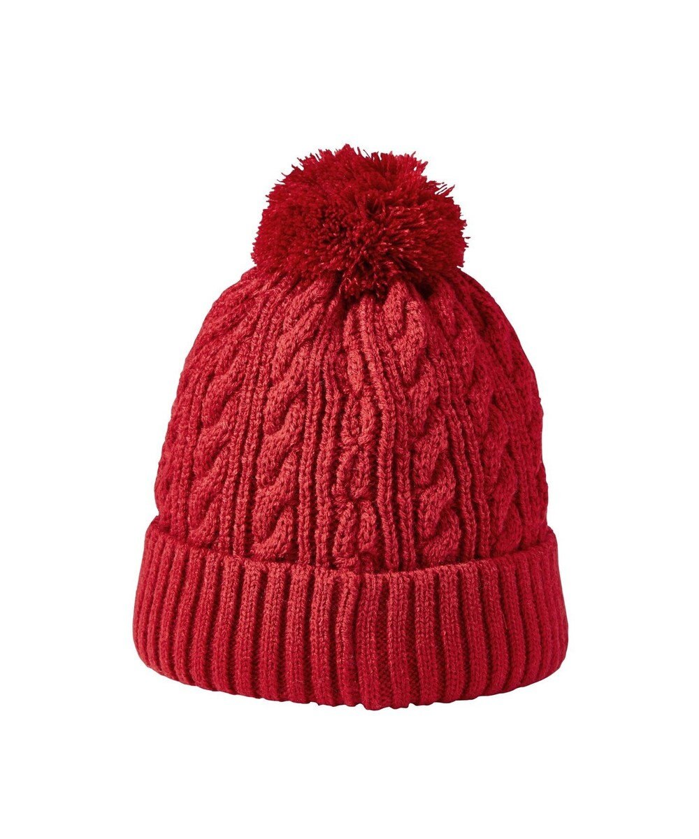 MIKI HOUSE HOT BISCUITS 【46-56cm】 ぼん天付きケーブル編みニット帽子 