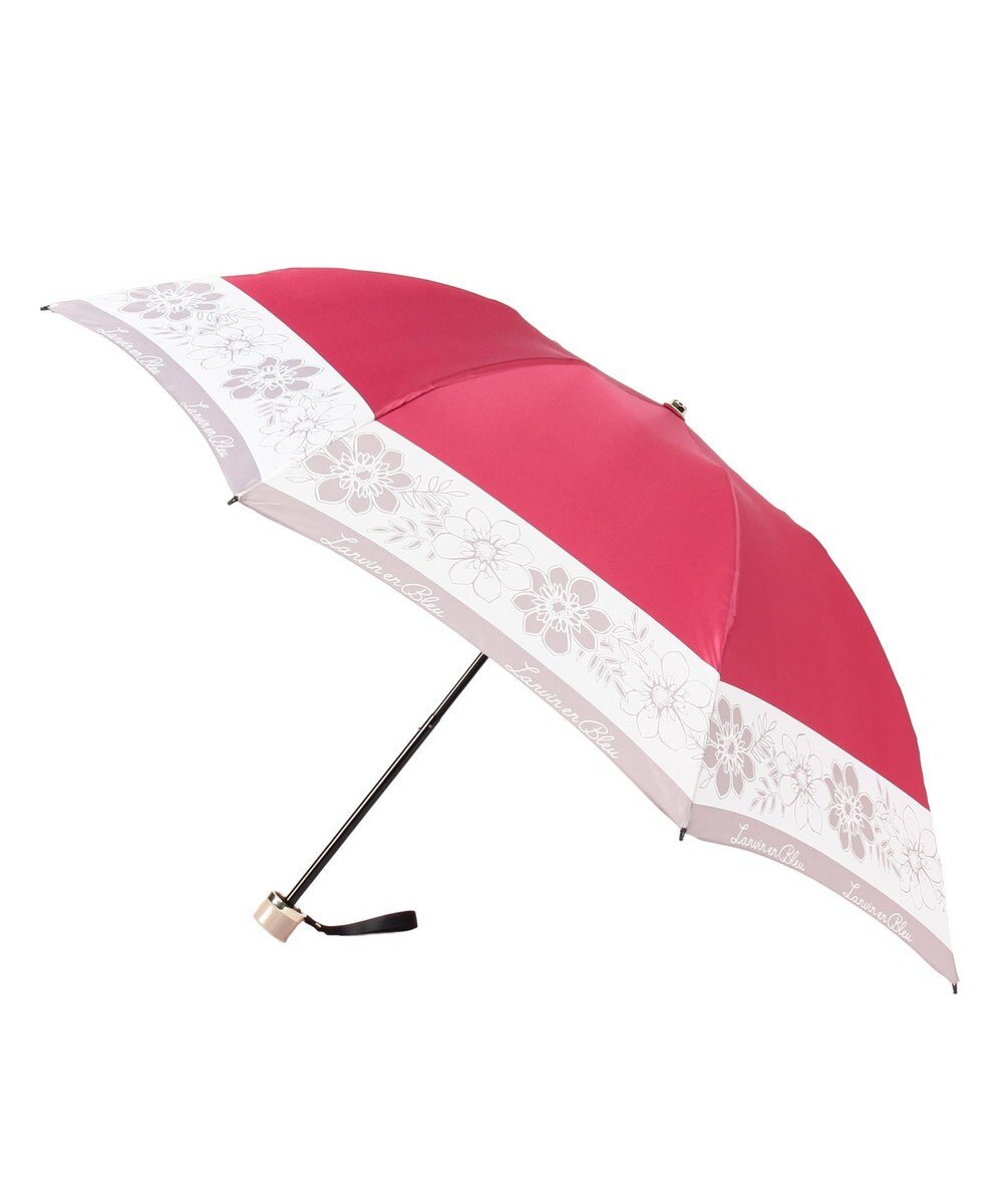 MOONBAT LANVIN en Bleu 折りたたみ傘 サテンプリントフラワー 