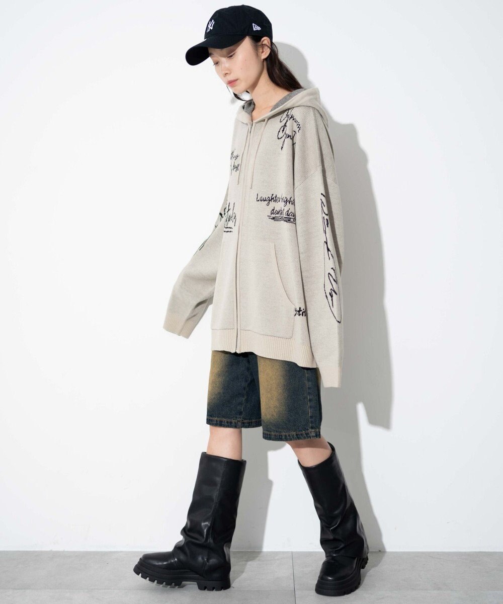 WEGO 【ユニセックス着用ITEM】ジャガードロゴジップパーカー 