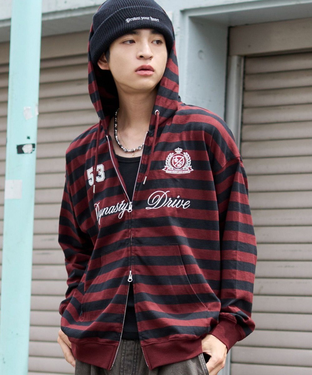 WEGO 【ユニセックスITEM/MLサイズ展開】ナンバリングカットZIPパーカー 