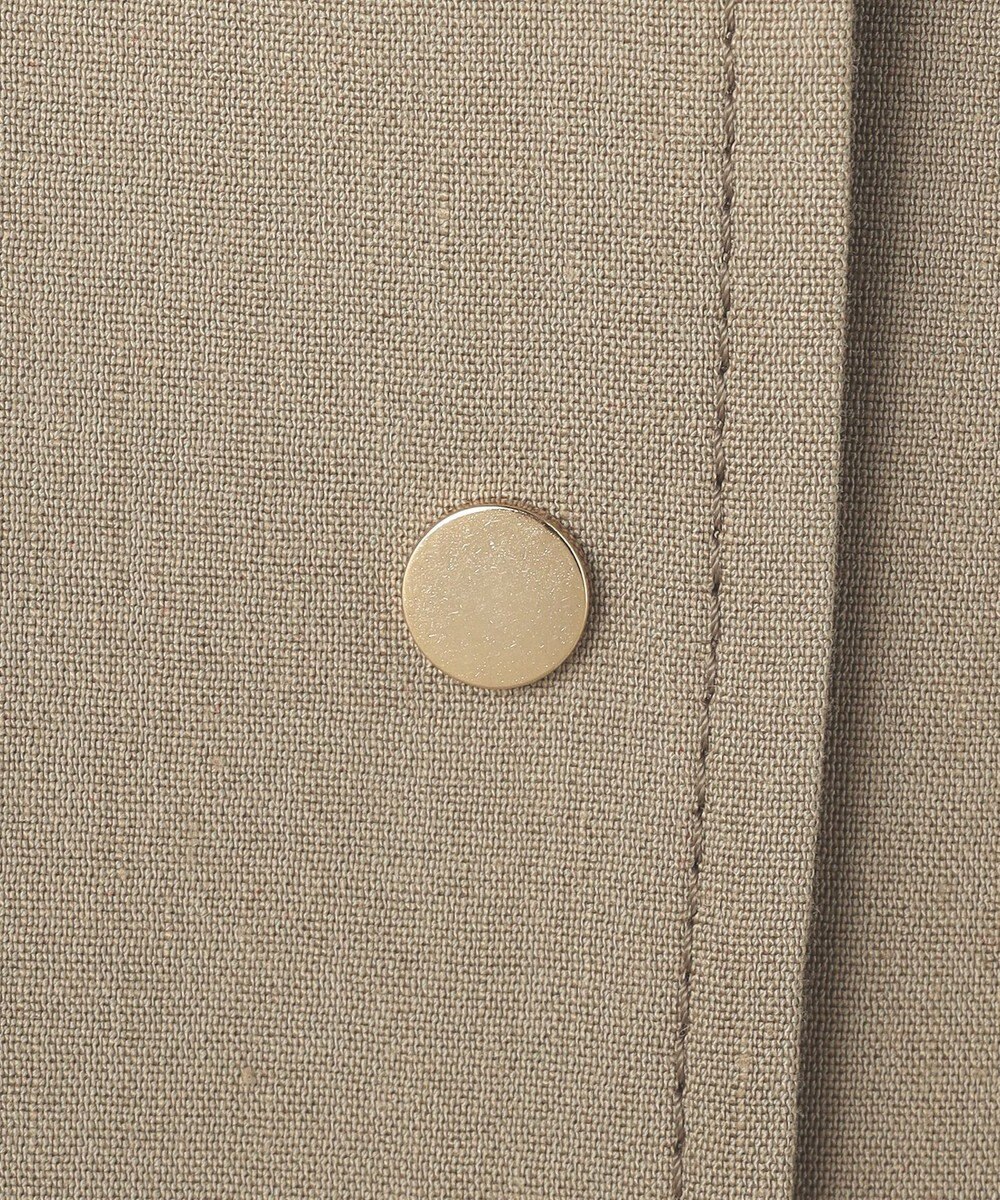 自由区 【セットアップ対応】リネンストレッチノーカラー ジャケット 