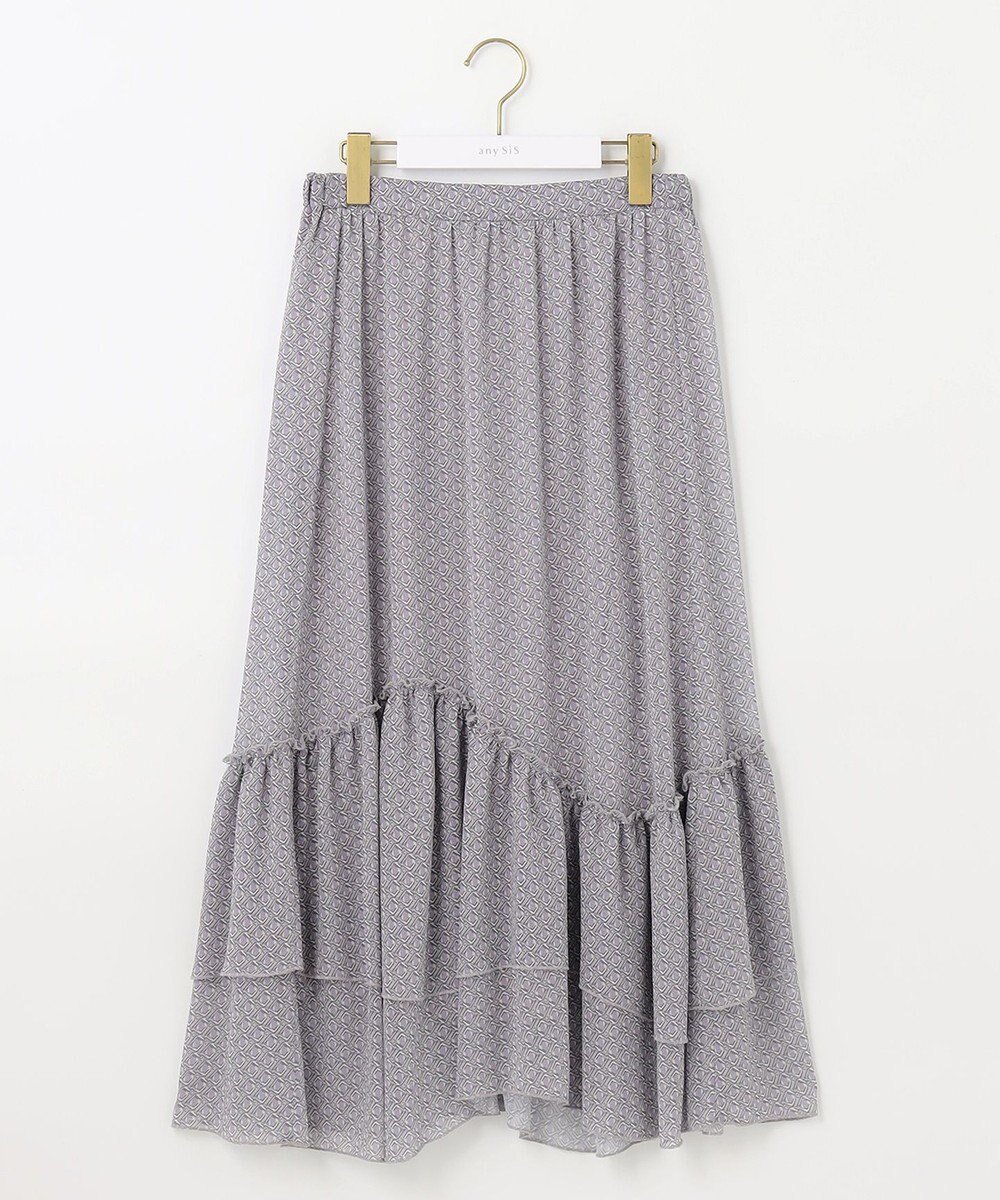 ANY SIS 【洗える】ティアードプリント スカート 