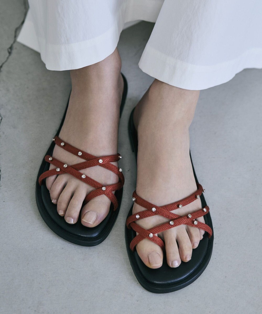 steppi ビジュー トング サンダル 