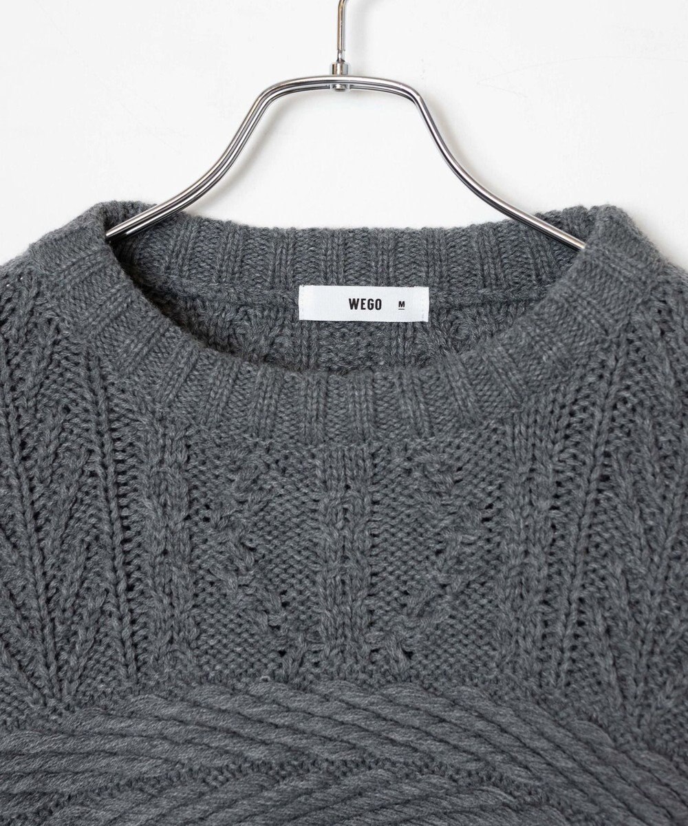 WEGO ケーブルショートニット 