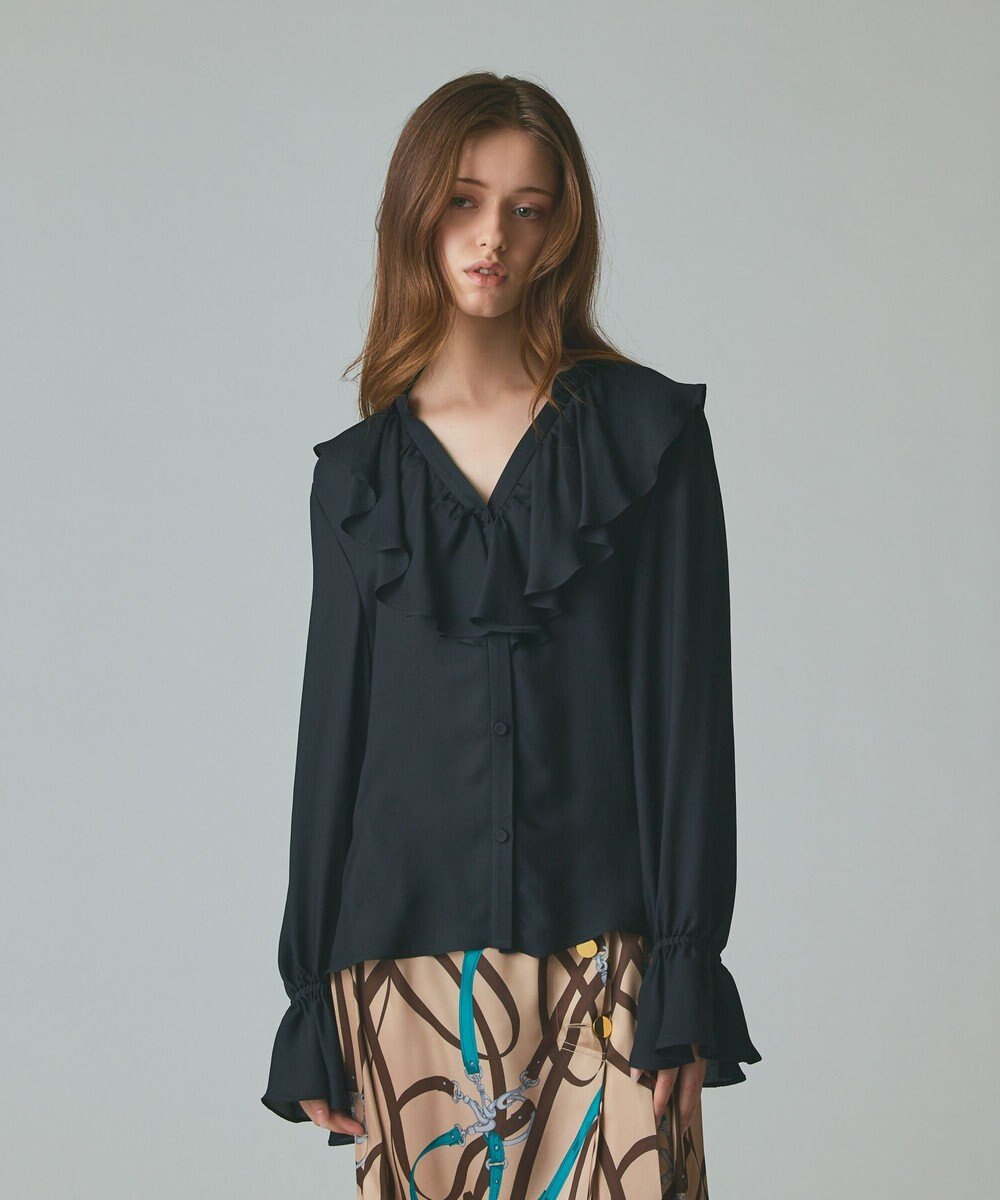 GRACE CONTINENTAL スキッパーラッフルブラウス 