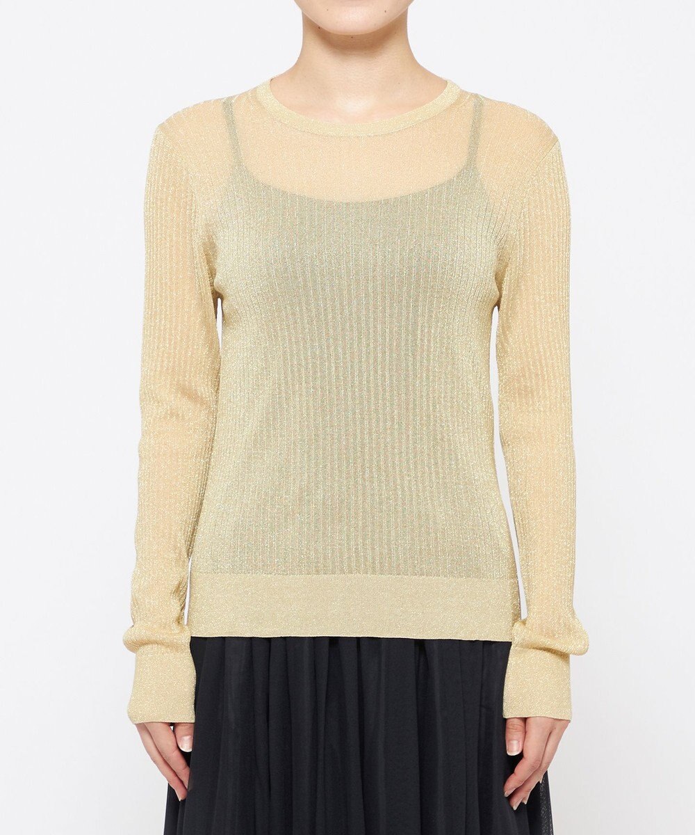 uncrave 【手洗い可】ラメ シアー クルーネック ニット（uncrave STANDARD） 