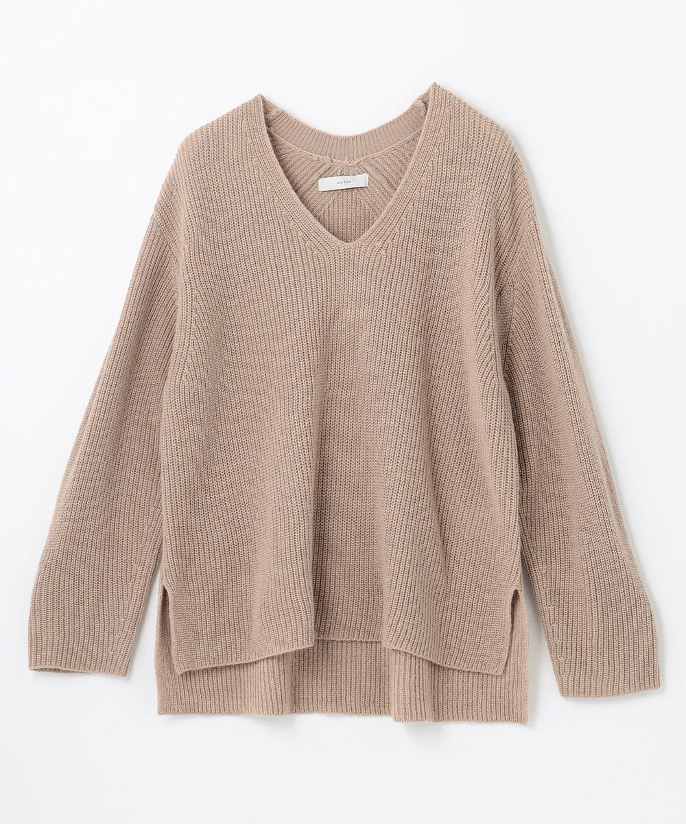 ANY ウールブレンドバルキーニット Vネック 