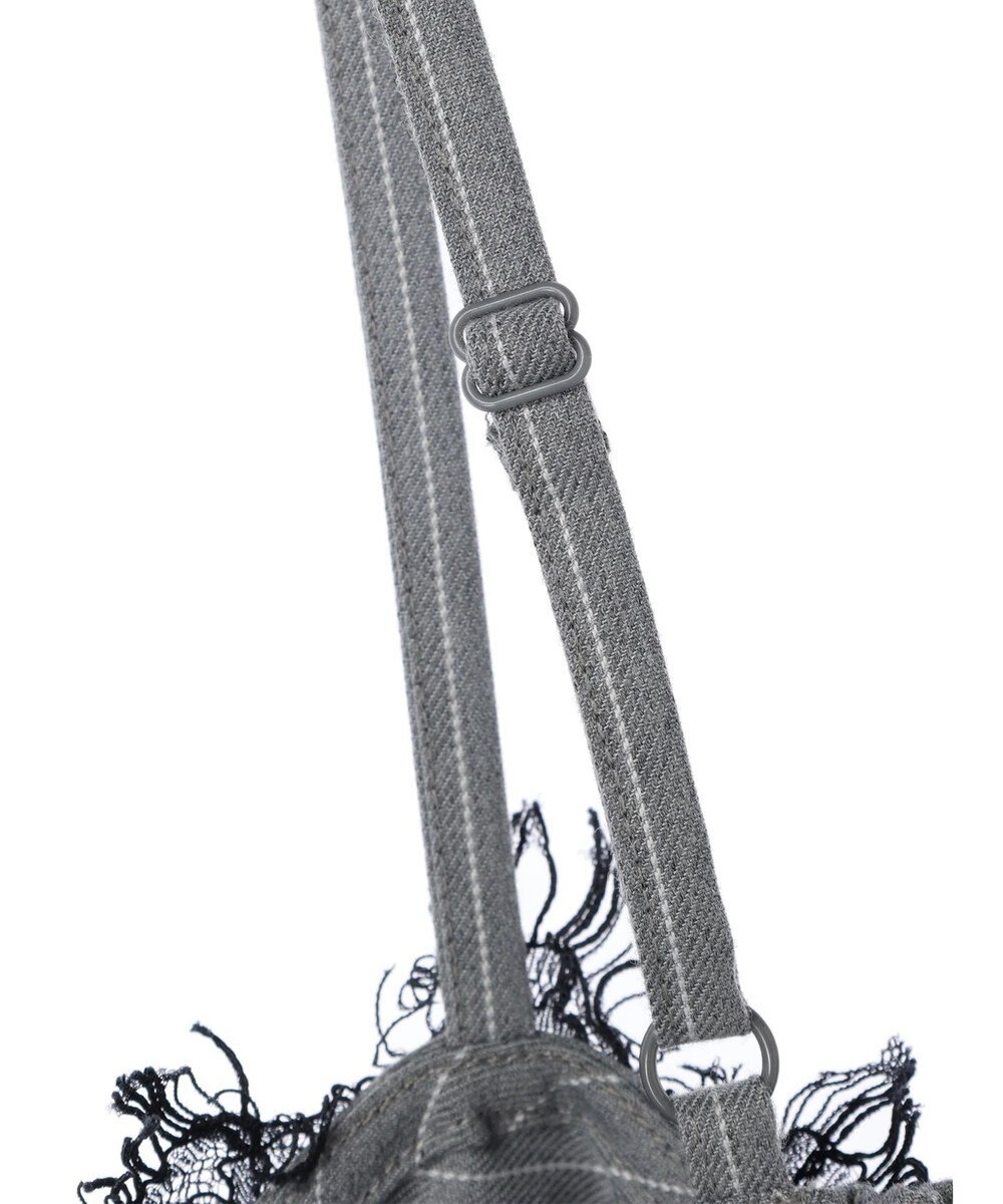 earth music&ecology ピンストライプ胸元レースビスチェ 