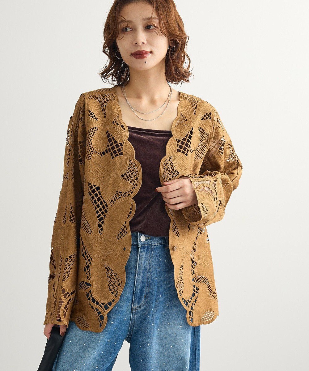 Green Parks ・ＥＬＥＮＣＡＲＥ　ＤＵＥ　レーシーカーディガン 