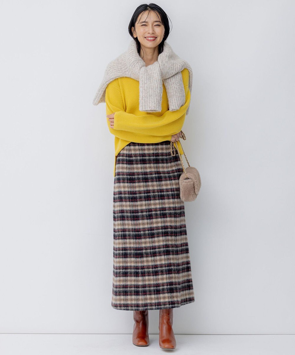 23区 S シャギーチェック スカート 