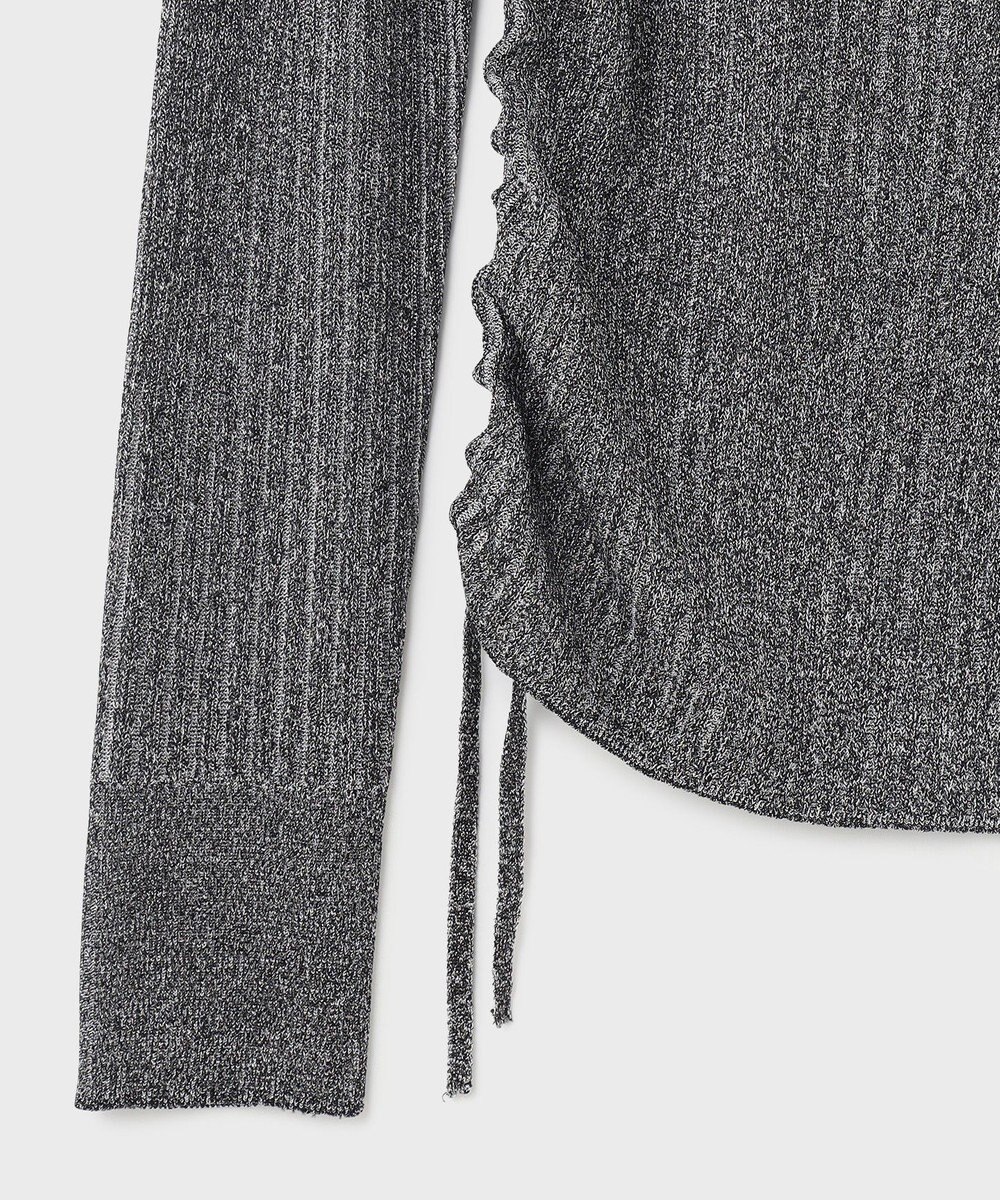 GRACE CONTINENTAL ラメリブクルーネックトップ 