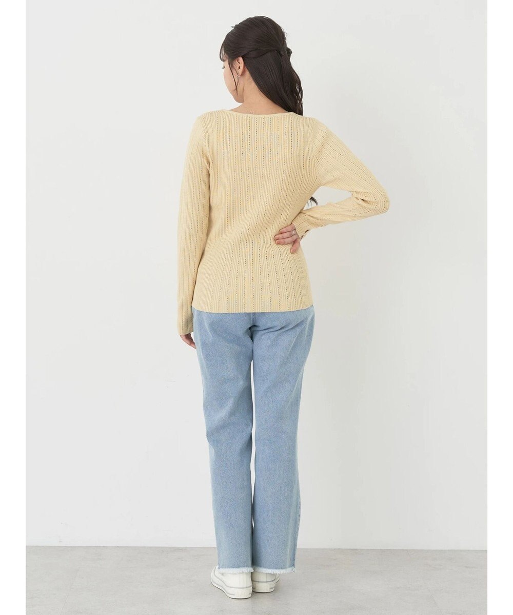 earth music&ecology ランダムリブパールニットプルオーバー 