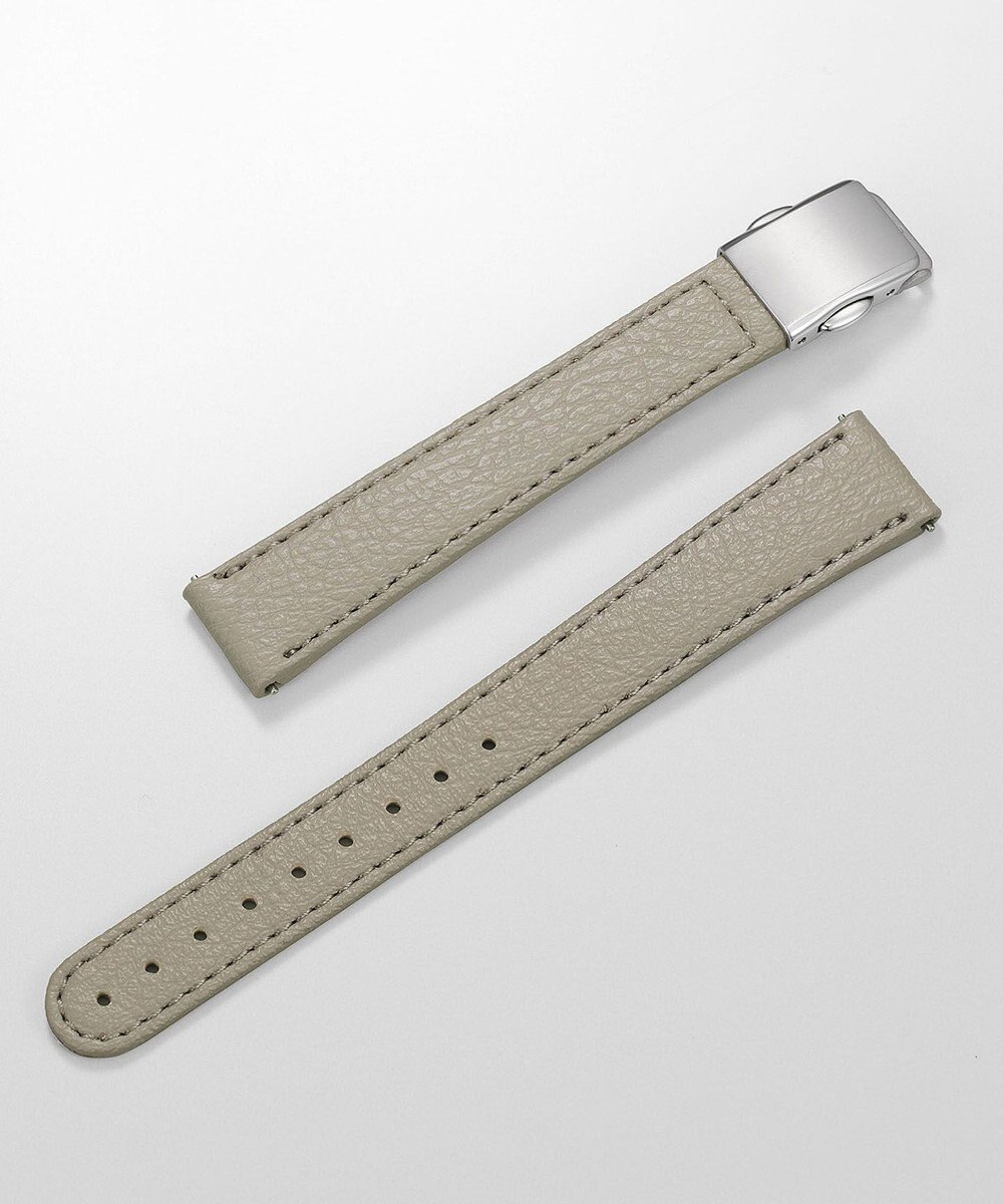 CITIZEN 【替えバンド付き電波時計】電池交換不要のスクウェア2wayモデル シルバーカラー×グレージュバンド ES9500-51A 