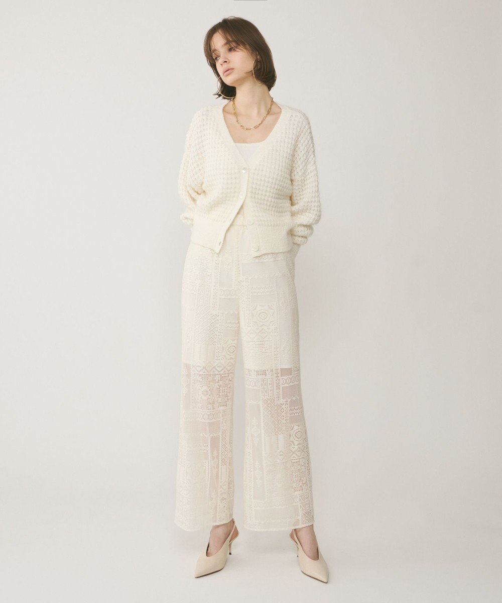 GRACE CONTINENTAL ワッフルショートニットカーディガン 