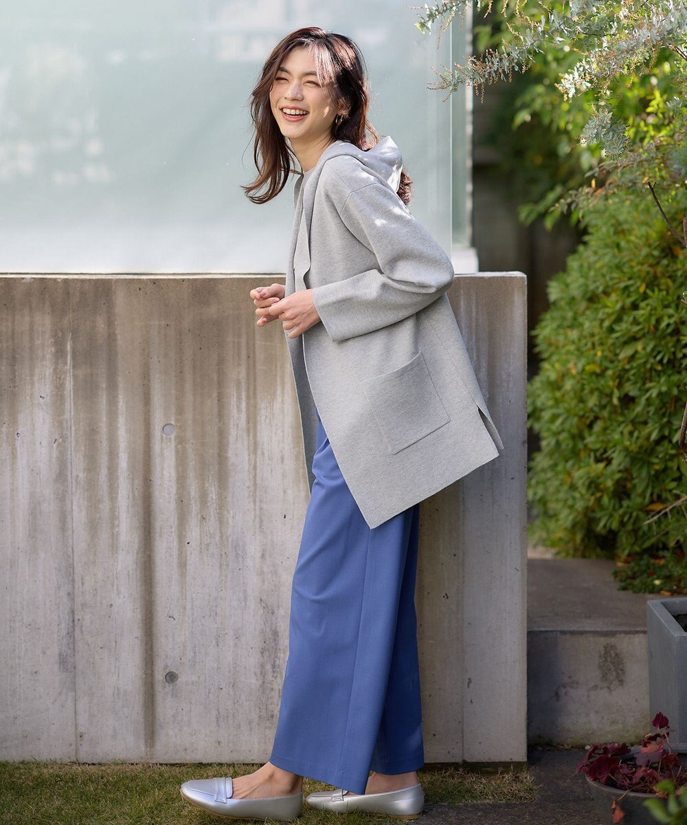 ANY L 【ウエストゴム/ストレッチ/セットアップ可】イージィケアストレッチワイドパンツ 