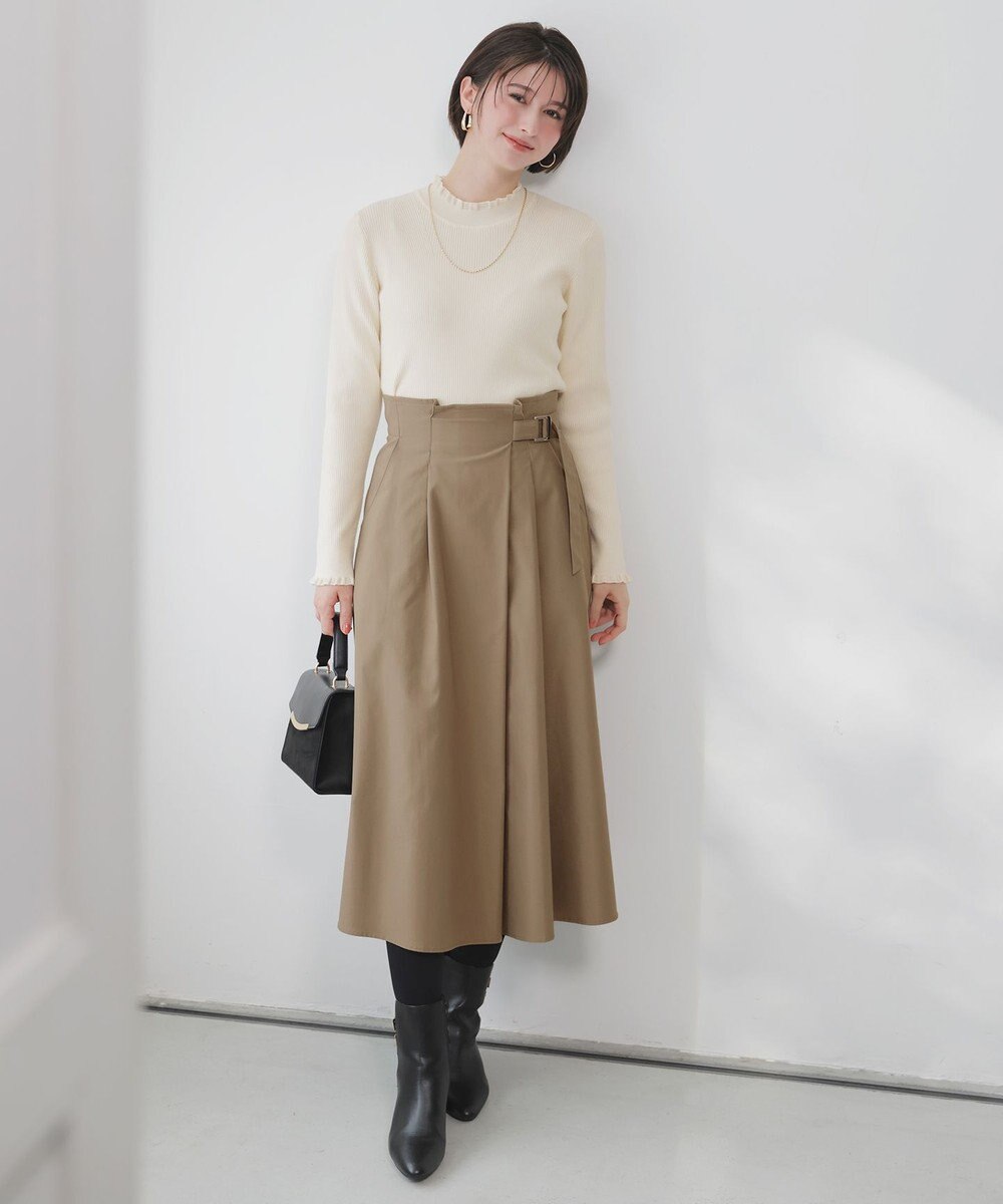 ANY SIS CICA加工 フリルネック プルオーバー 