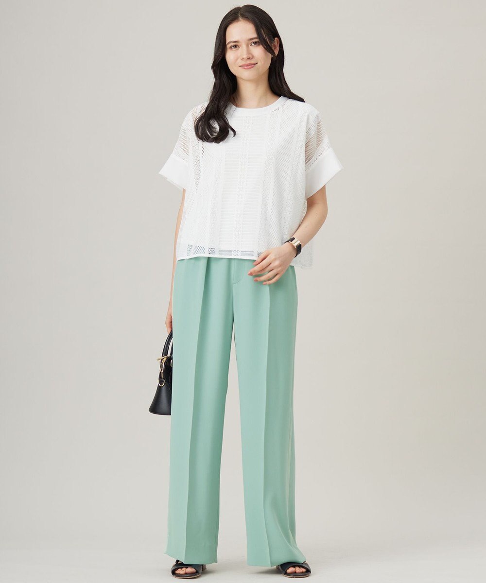 自由区 L 【洗える】レースエッジ Tシャツ&タンクトップセット トップス 