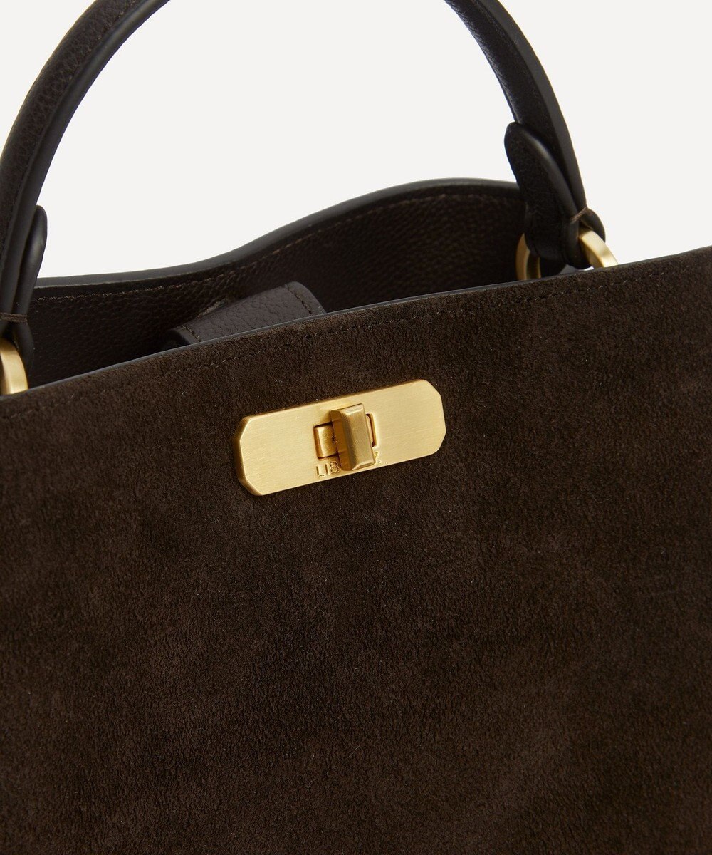 LIBERTY. バーリントン スエード ミニ トップハンドルバッグ 