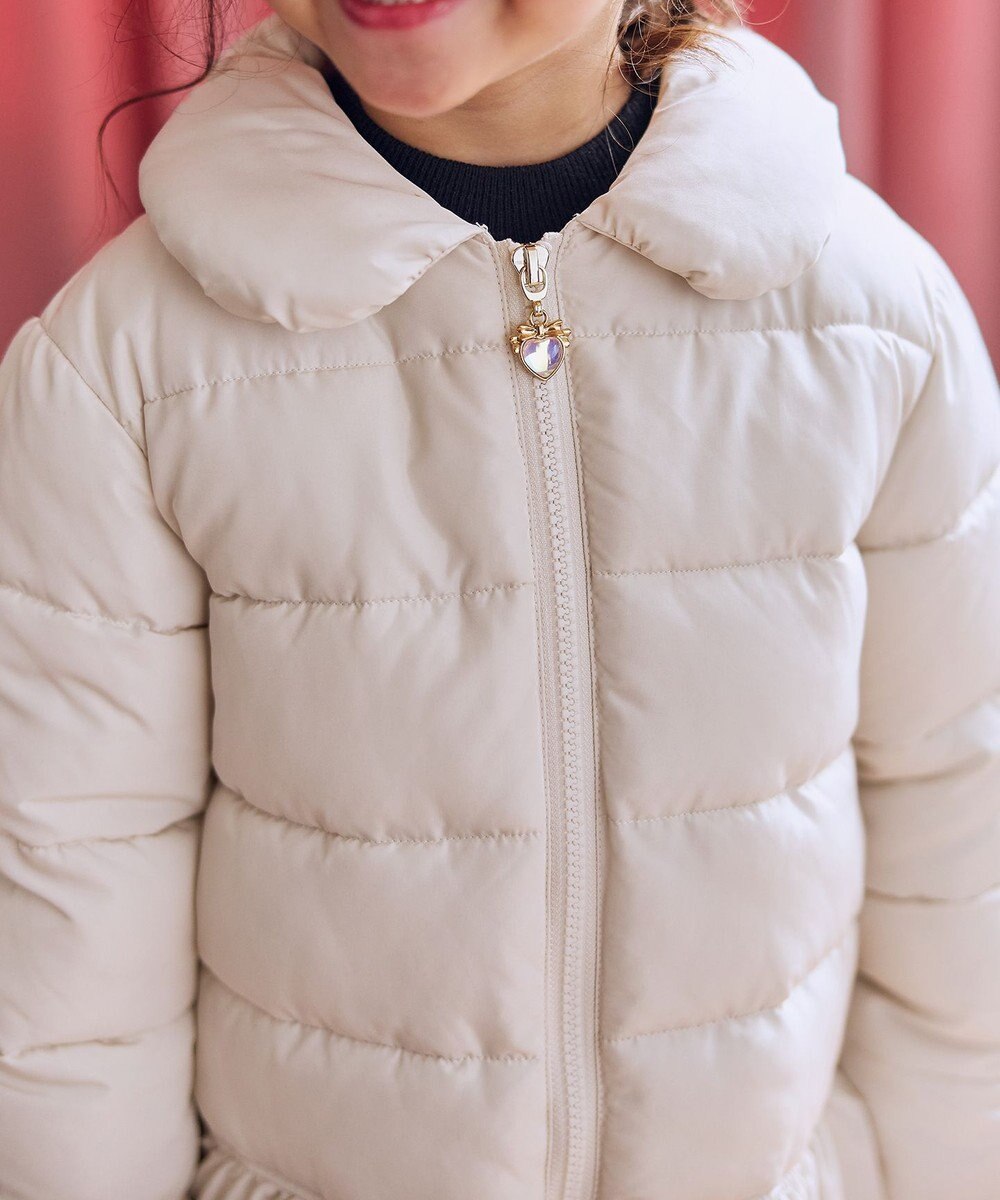 ANY KIDS 【フード取り外し/洗濯機可能】中綿フリル リボンコート 