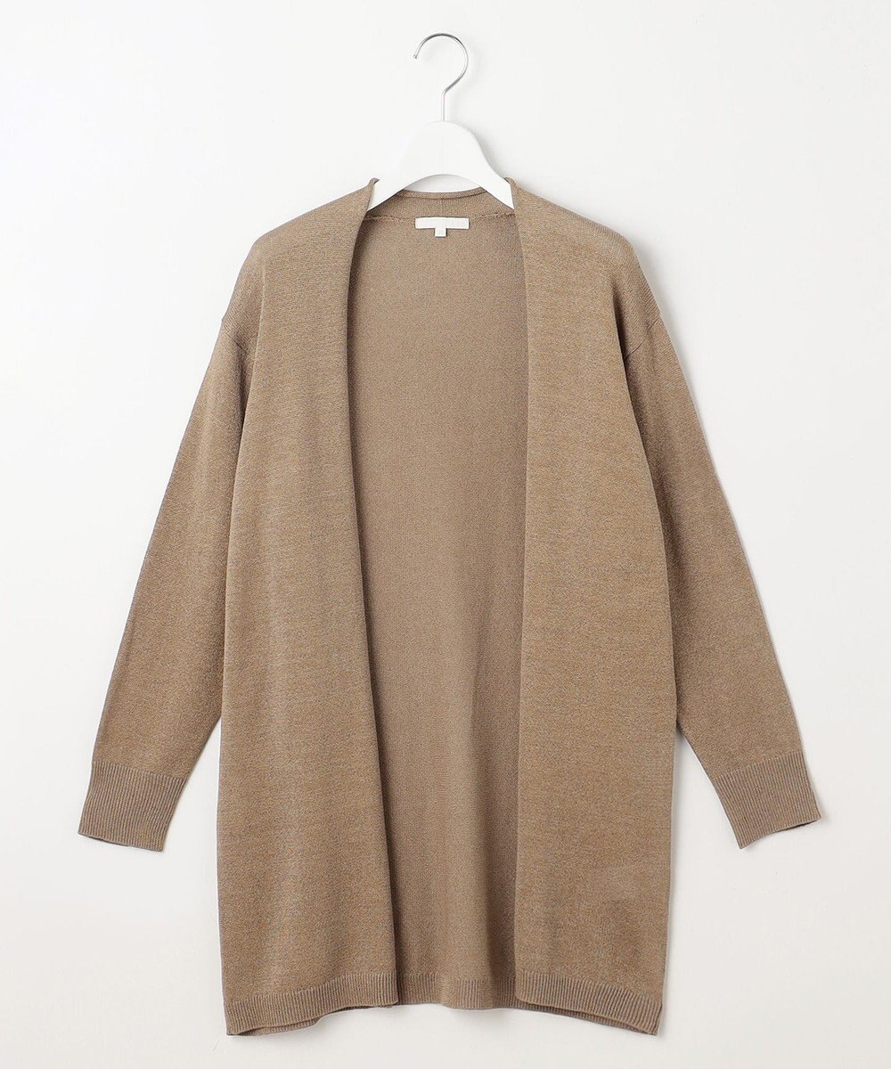 自由区 【洗える】ペーパーブレンドロング カーディガン 
