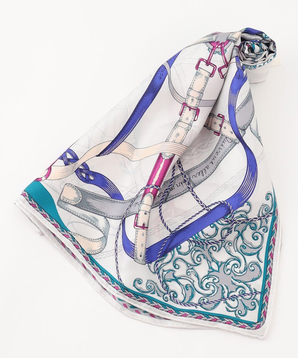 23区 manipuri タッセルストラップ柄 スカーフ 