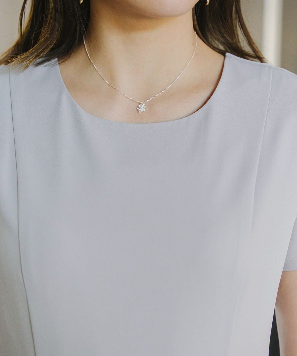 Tiaclasse 【洗える】半袖リボンギャザーフレアワンピース 