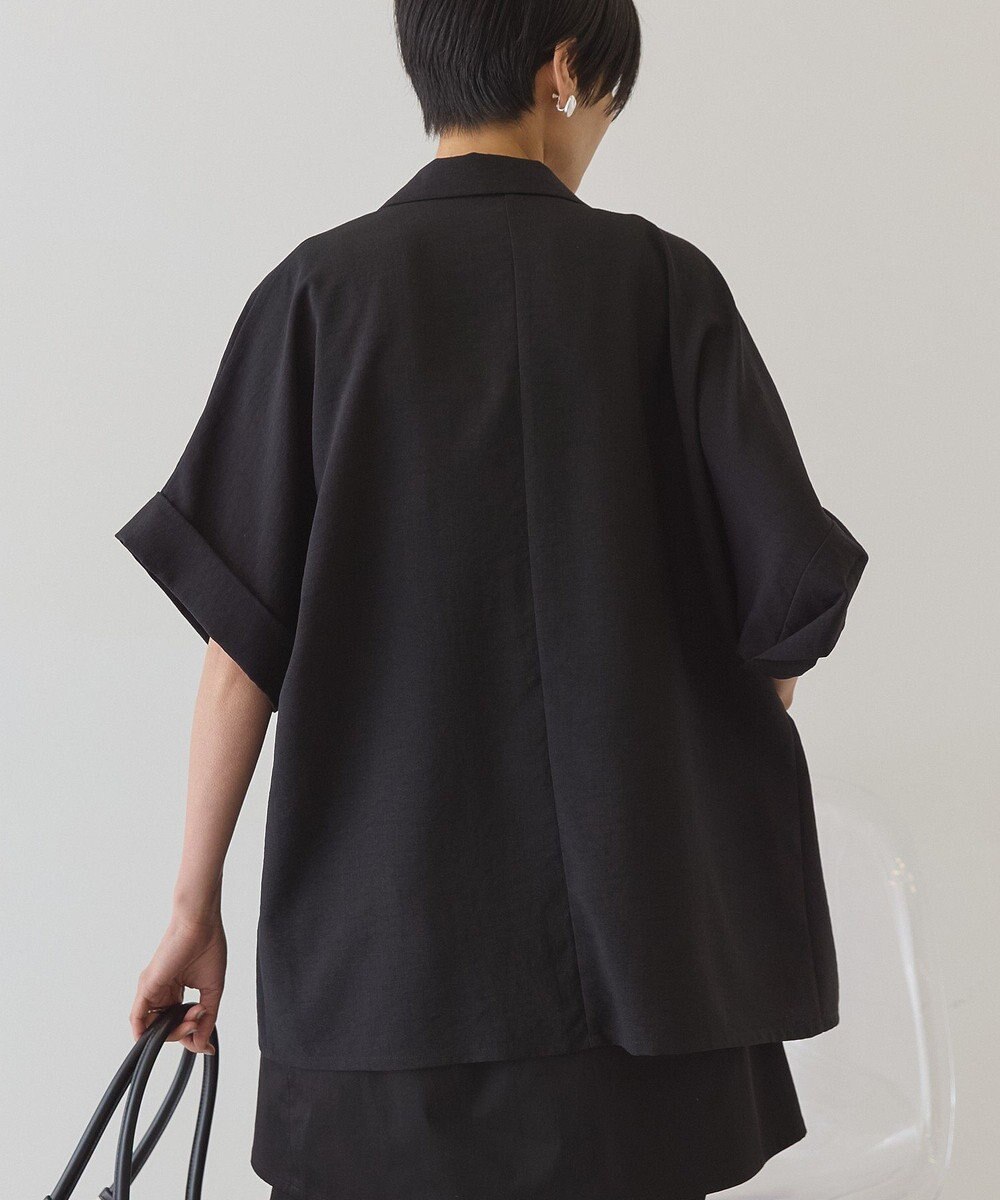 AMERICAN HOLIC 【先行予約】【イージーケア】リネンライク半袖ジャケット 