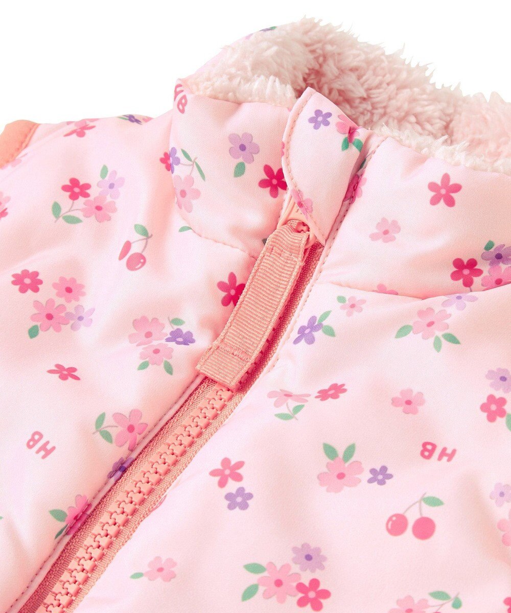 MIKI HOUSE HOT BISCUITS 【80-120cm】 裏ボアフリース リバーシブル総柄ベスト 