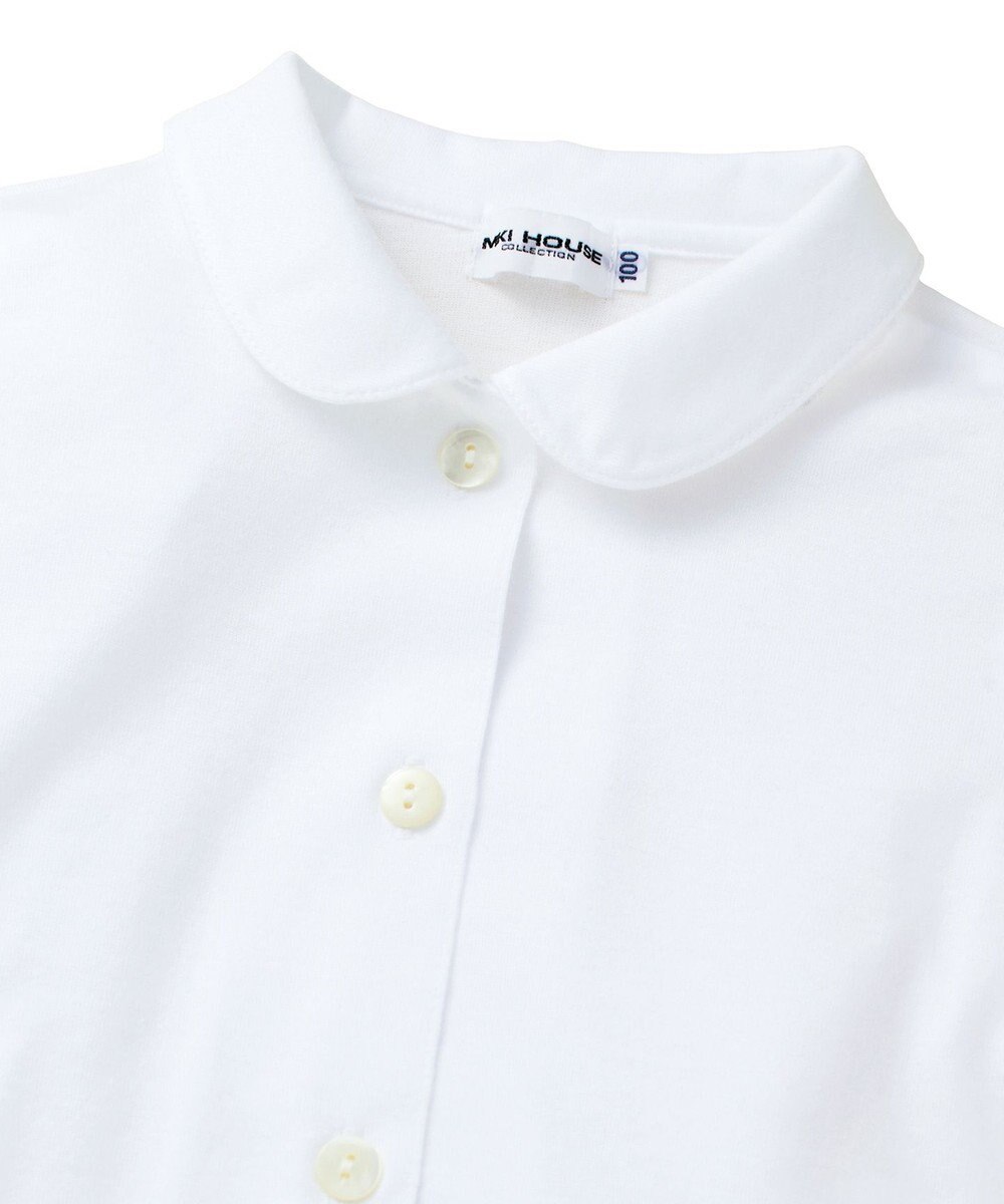 MIKI HOUSE HOT BISCUITS 【95-130cm】天竺素材の丸衿長袖ブラウス 