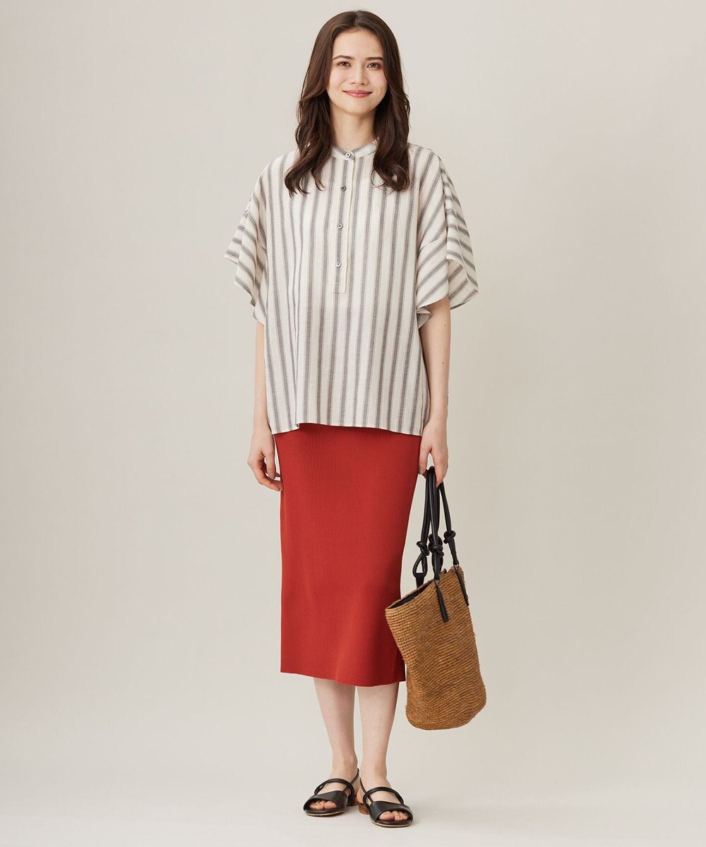 自由区 【洗える】リブストレッチタイト スカート 