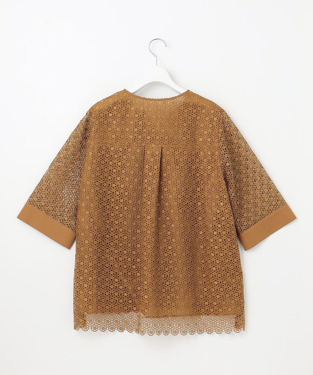 自由区 【洗える】ジオメトリックフラワーレースプルオーバー ブラウス 