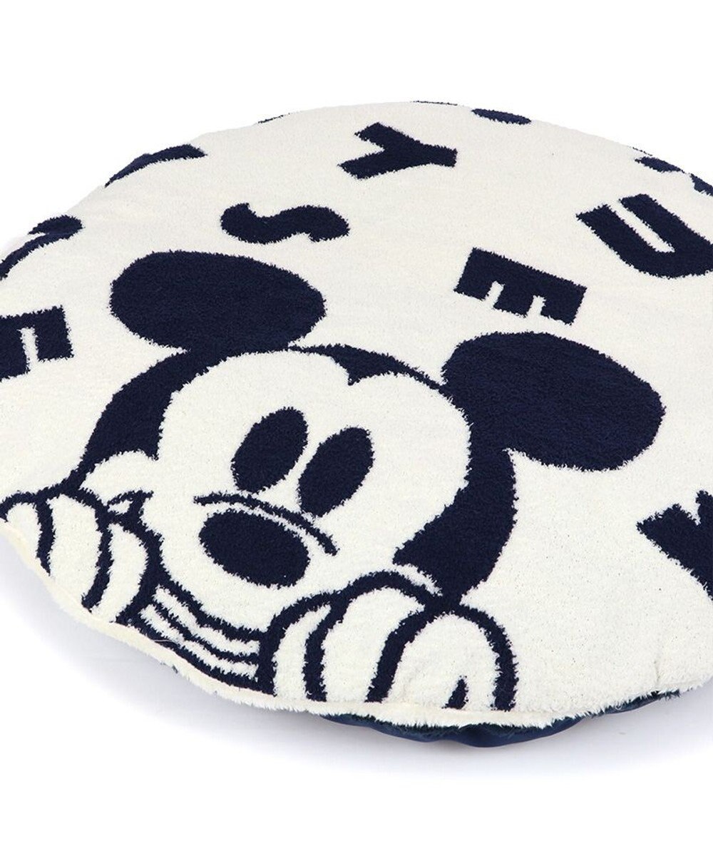 PET PARADISE ディズニー ミッキーマウス 遠赤外線 くつろぎマット 《ロゴ柄》 径75cm 