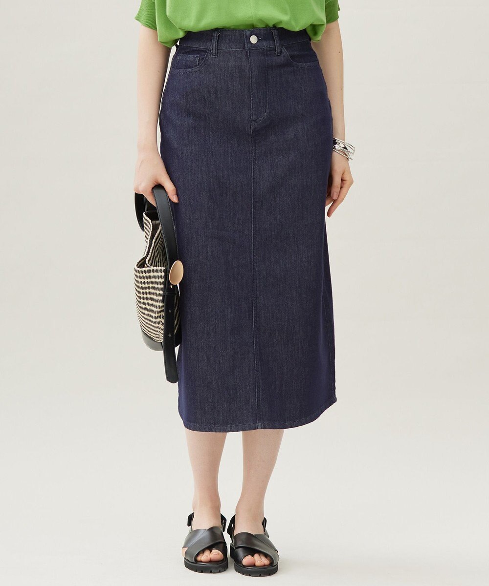 自由区 【洗える】ウスカルデニムAライン スカート 