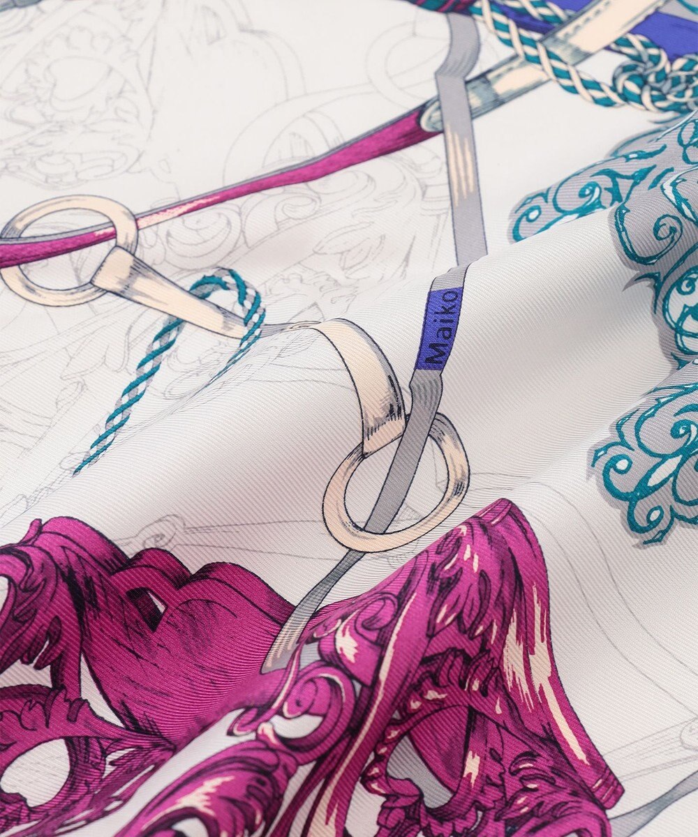 23区 manipuri タッセルストラップ柄 スカーフ 