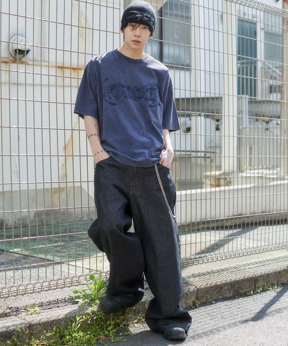 WEGO 【ユニセックス着用ITEM/MLサイズ展開】ブリーチダメージアップリケT（SS） 