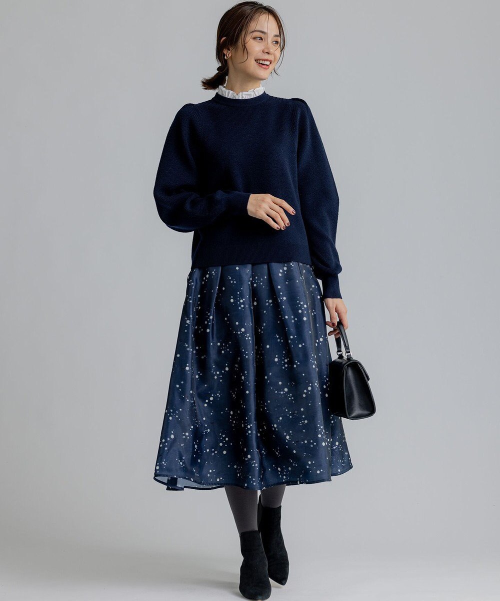 組曲 L 【WEB限定】襟付き片畔ニットプルオーバー 