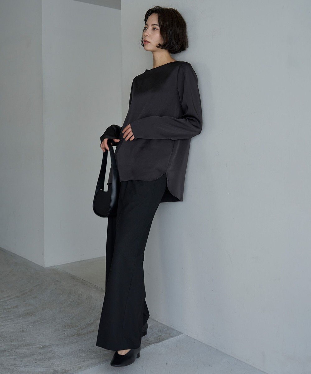 UNFILO サテン レイヤードブラウス 