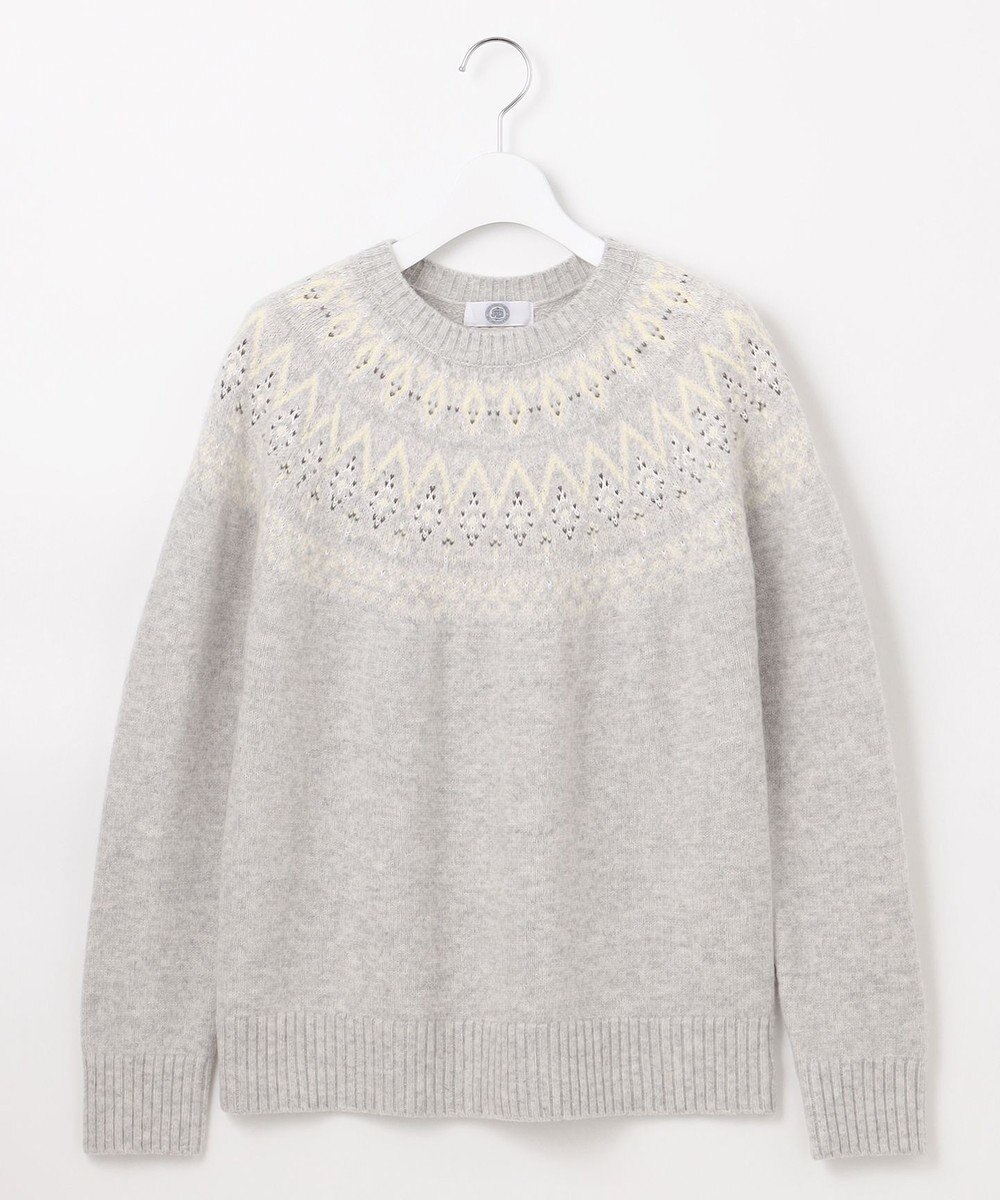 J.PRESS LADIES 【WEB限定カラーあり・洗える】FAIR ISLE ラウンドネック ニット 