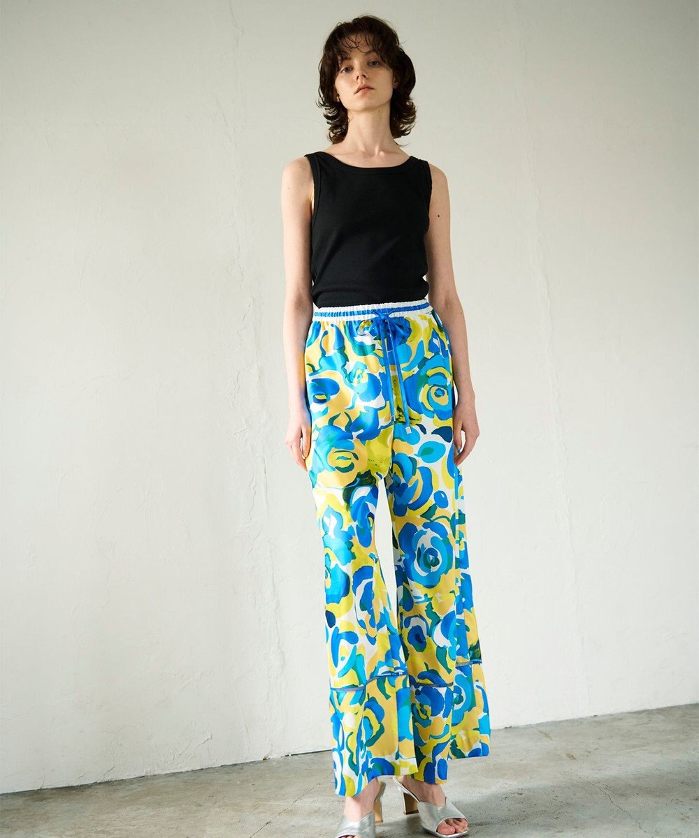 GRACE CONTINENTAL ペイントカラーワイドパンツ 