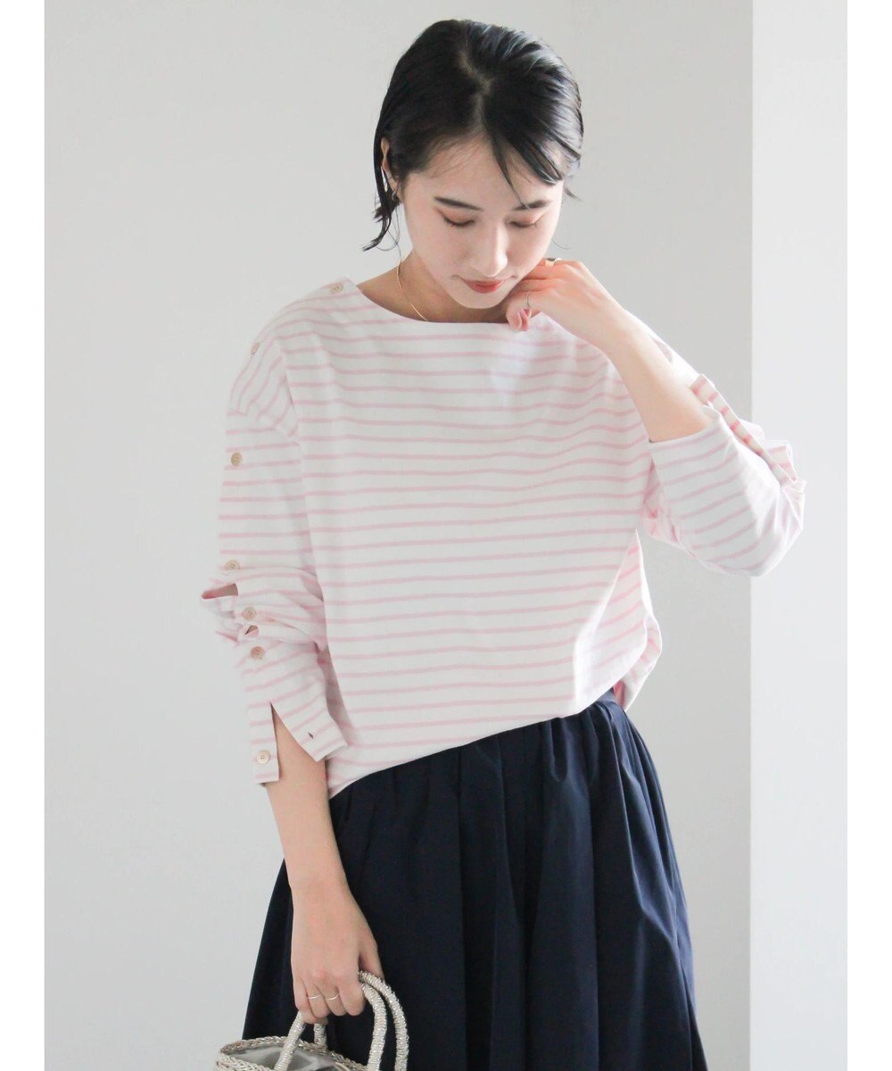 Te chichi ショルダー釦ボーダーカットソー 