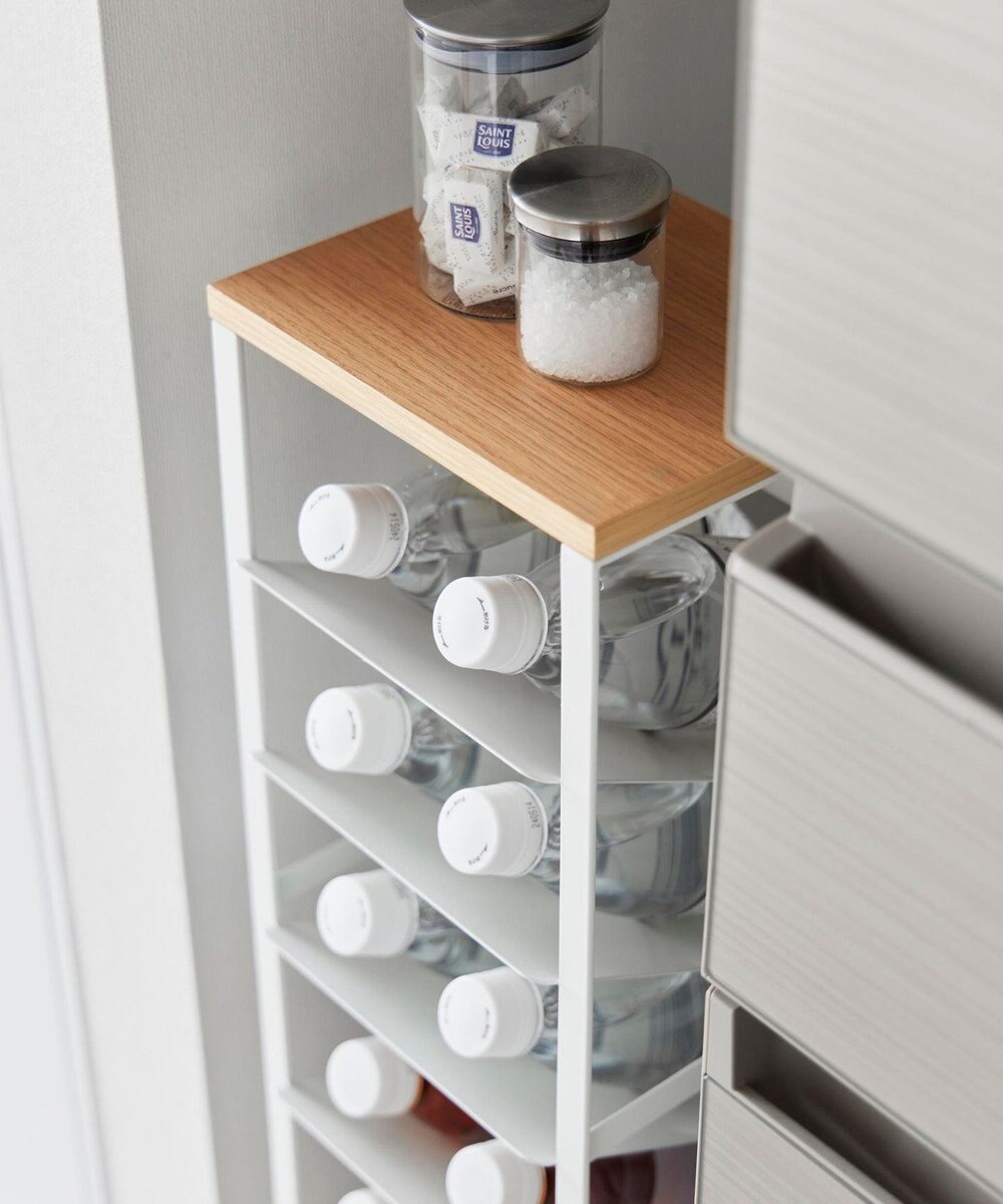 tower 天板付きボトルストッカー タワー 8段 ホワイト 