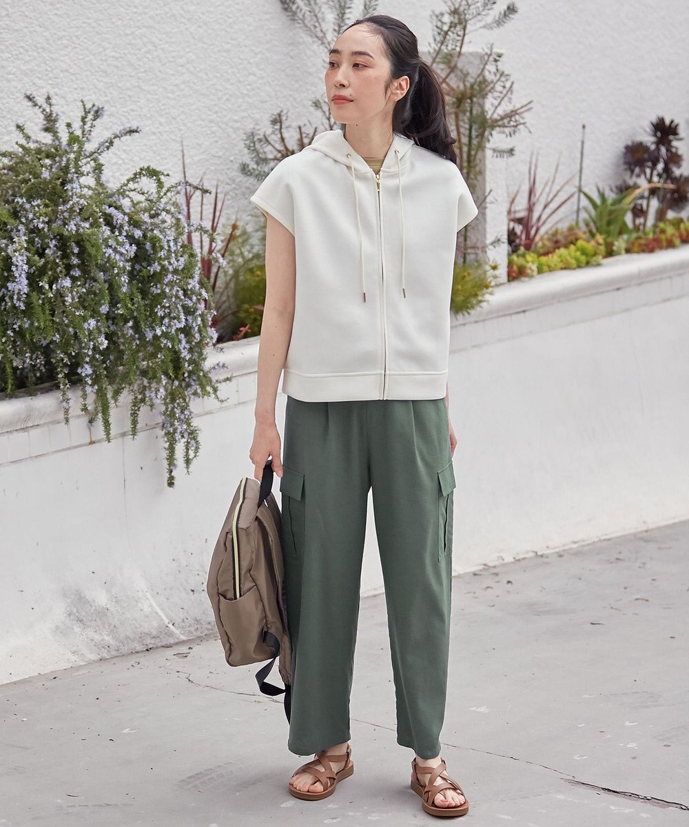 ANY L 【ウエストゴム】清涼リネンカーゴパンツ 