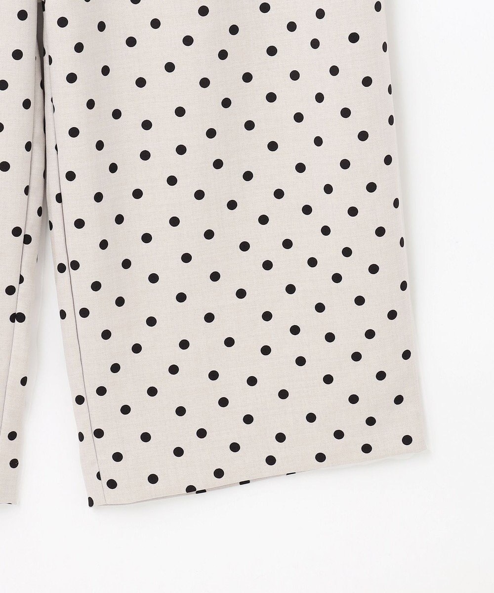 ANY L 【洗濯機可能/ウエストゴム/ポケット付】リネンライク ドット柄パンツ 