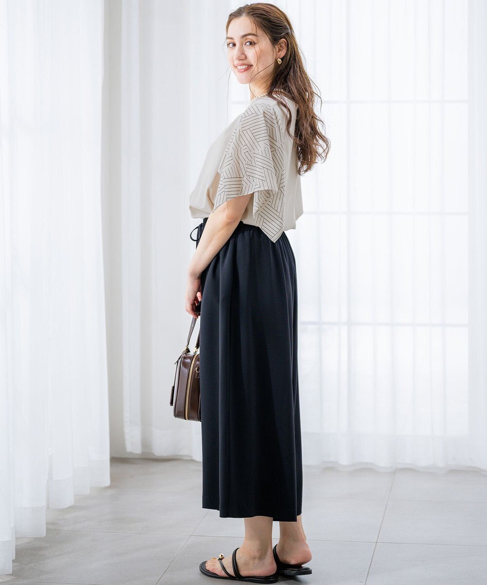 23区 L 【Lサイズ限定/吸水速乾/UVカット/接触冷感/】ストレッチジョーゼット ガウチョパンツ 