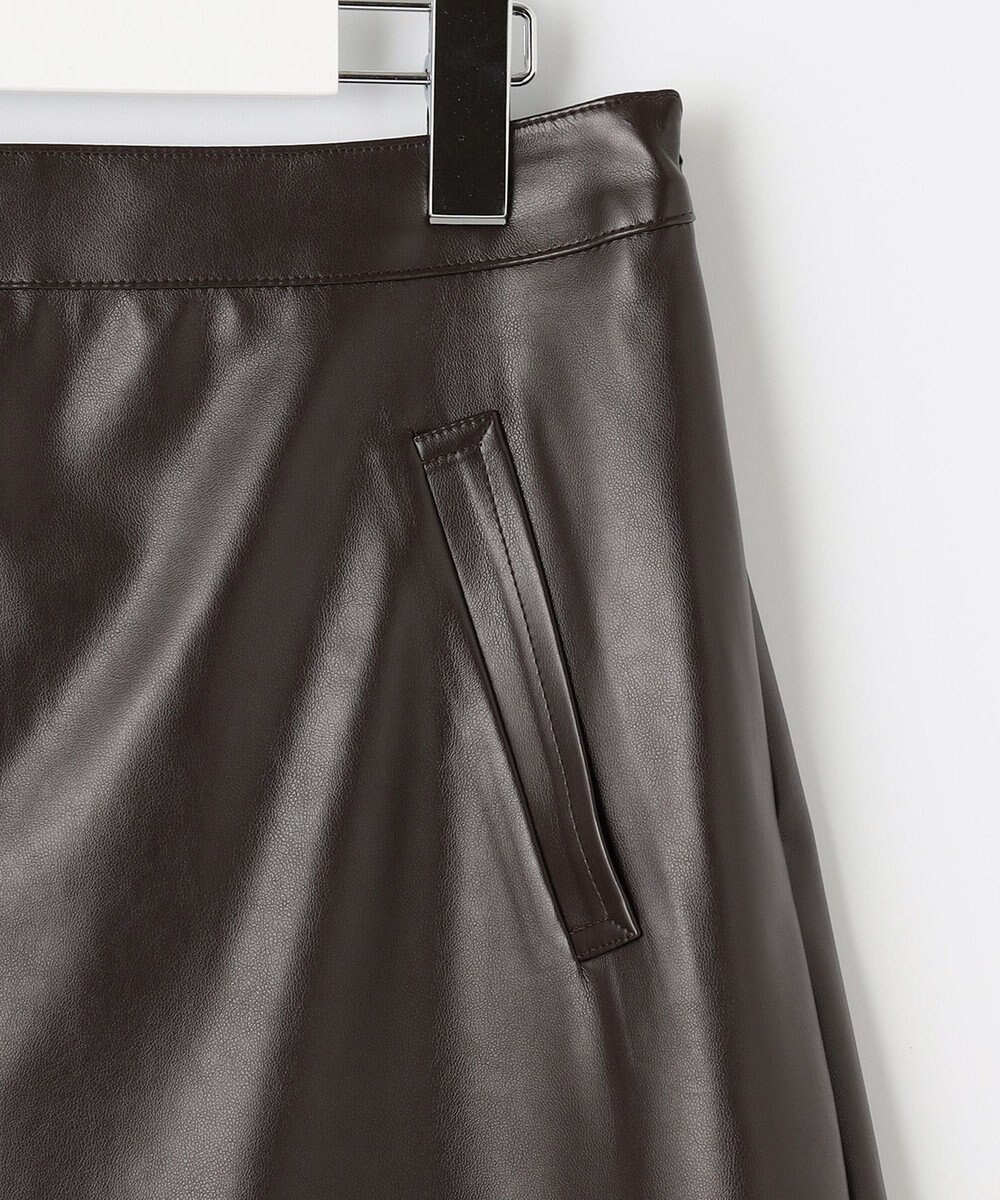 J.PRESS LADIES 【洗える】シンセティックマットleather スカート 